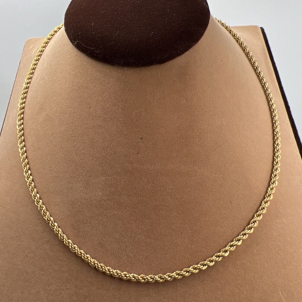 Vintage Pierre Cardin 14k Gold Filled Twist Rope Chain Necklace Signed 18 Inches